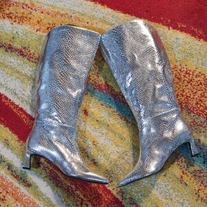 Steve Madden Silver Knee-High Women's Boots